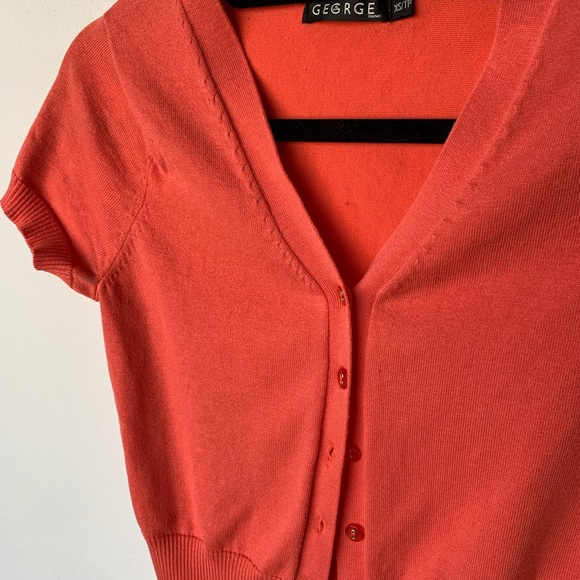 COPY - XS, George, coral short sleeve cardigan - Picture 3 of 6